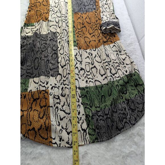 Nine West Shirt Dress Button Front‎ Tie Knot Waist Snake Print Size Large NWT - Picture 9 of 11